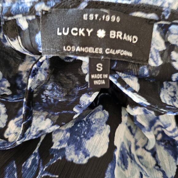 Lucky brand floral blouse peplum sz S - Picture 6 of 8